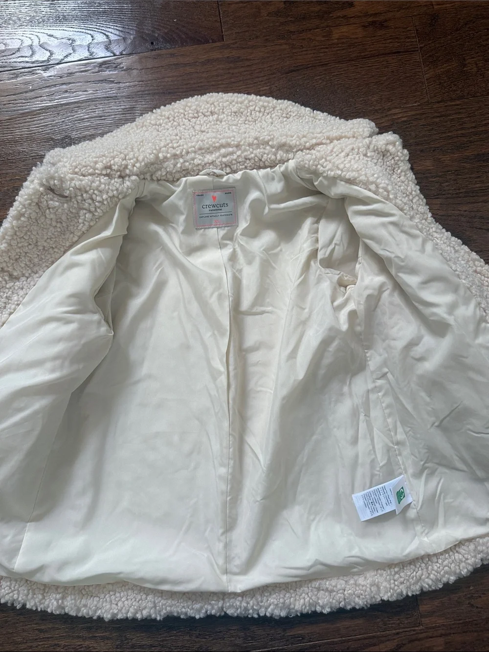 Crewcuts Cream Sherpa Pea Coat for Kids